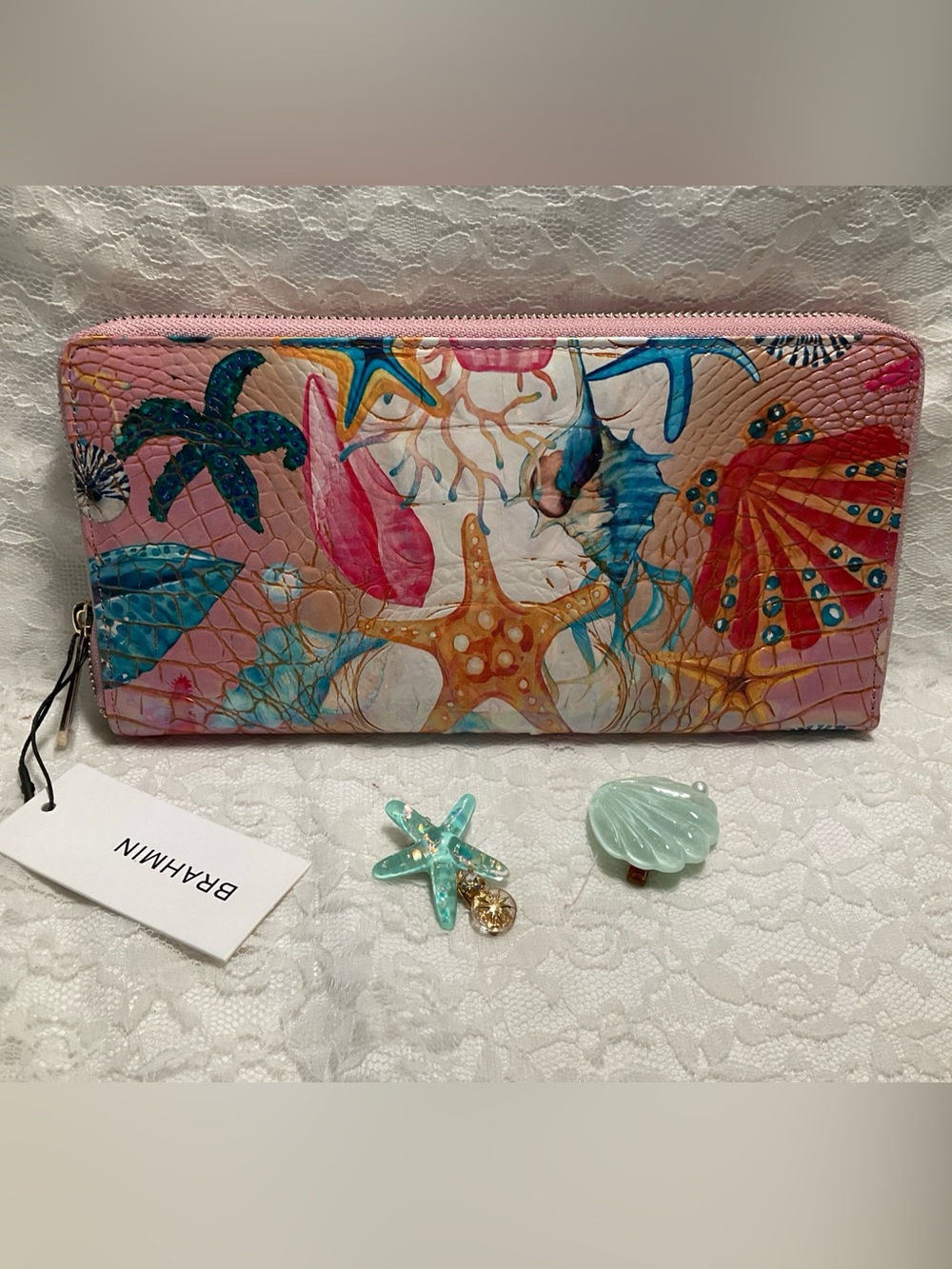 NWT Brahmin STARLIGHT Skyler clutch travel wallet ( passport holder)